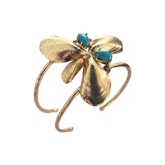 Mussel Stone Bracelet in Gold and Turquoise