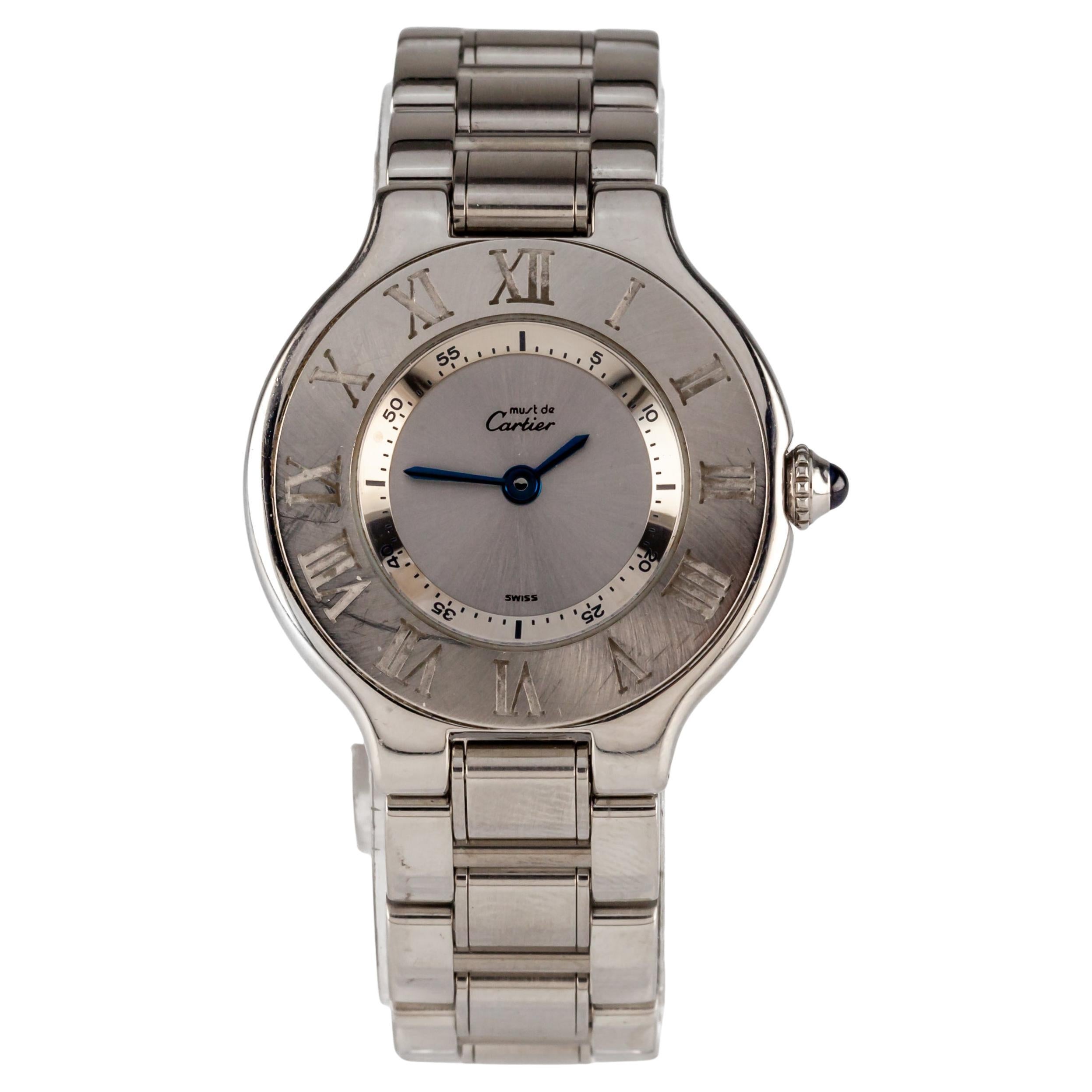 Must de Cartier 21 Women's Stainless Steel Quartz Watch Vintage 1340