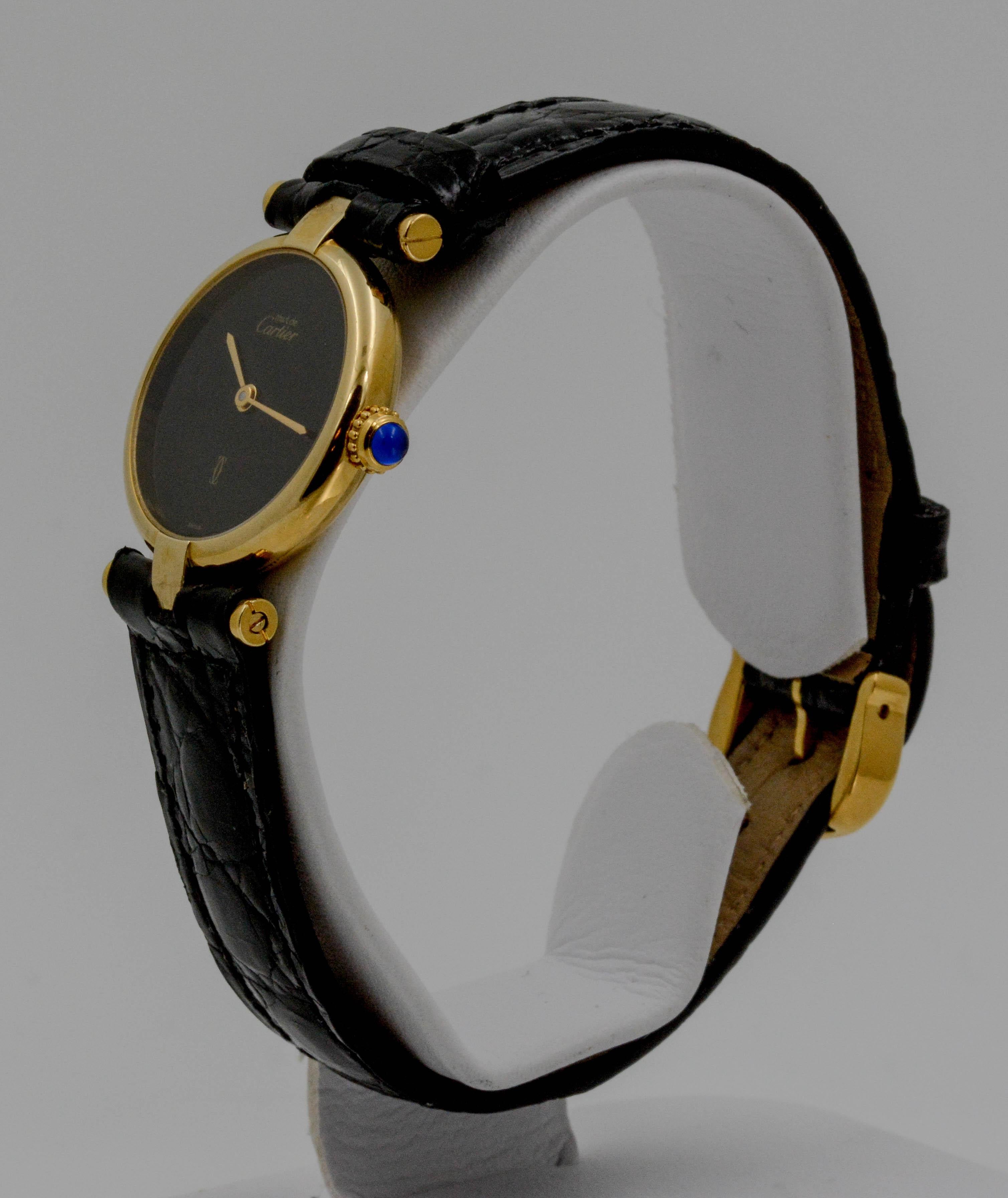 cartier quartz argent watch