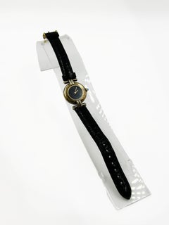 Orologio da polso Must de Cartier Colisée in vermeil con movimento al quarzo, quadrante nero, CIRCA 1990