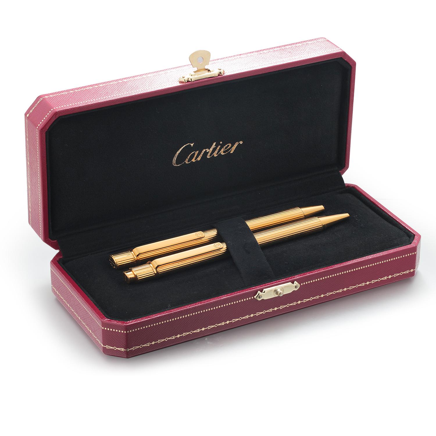 Ensemble de stylos à bille et crayons mécaniques Must De Cartier Unisexe en vente