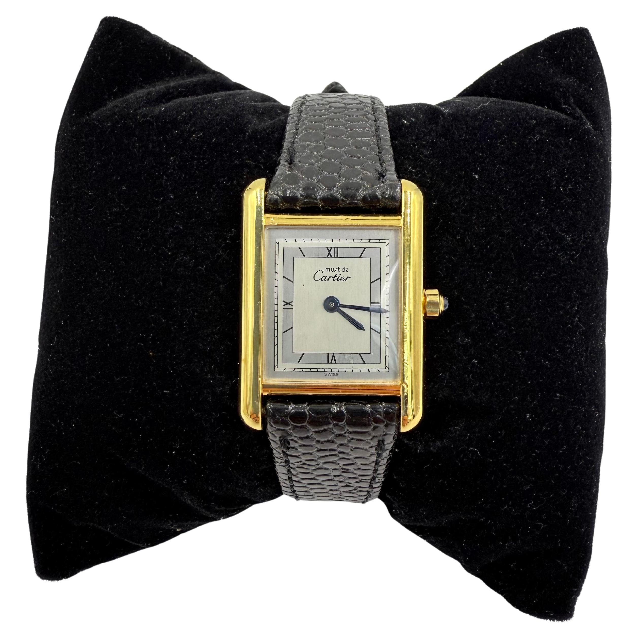 Must De Cartier Ladies Tank Quartz Wristwatch