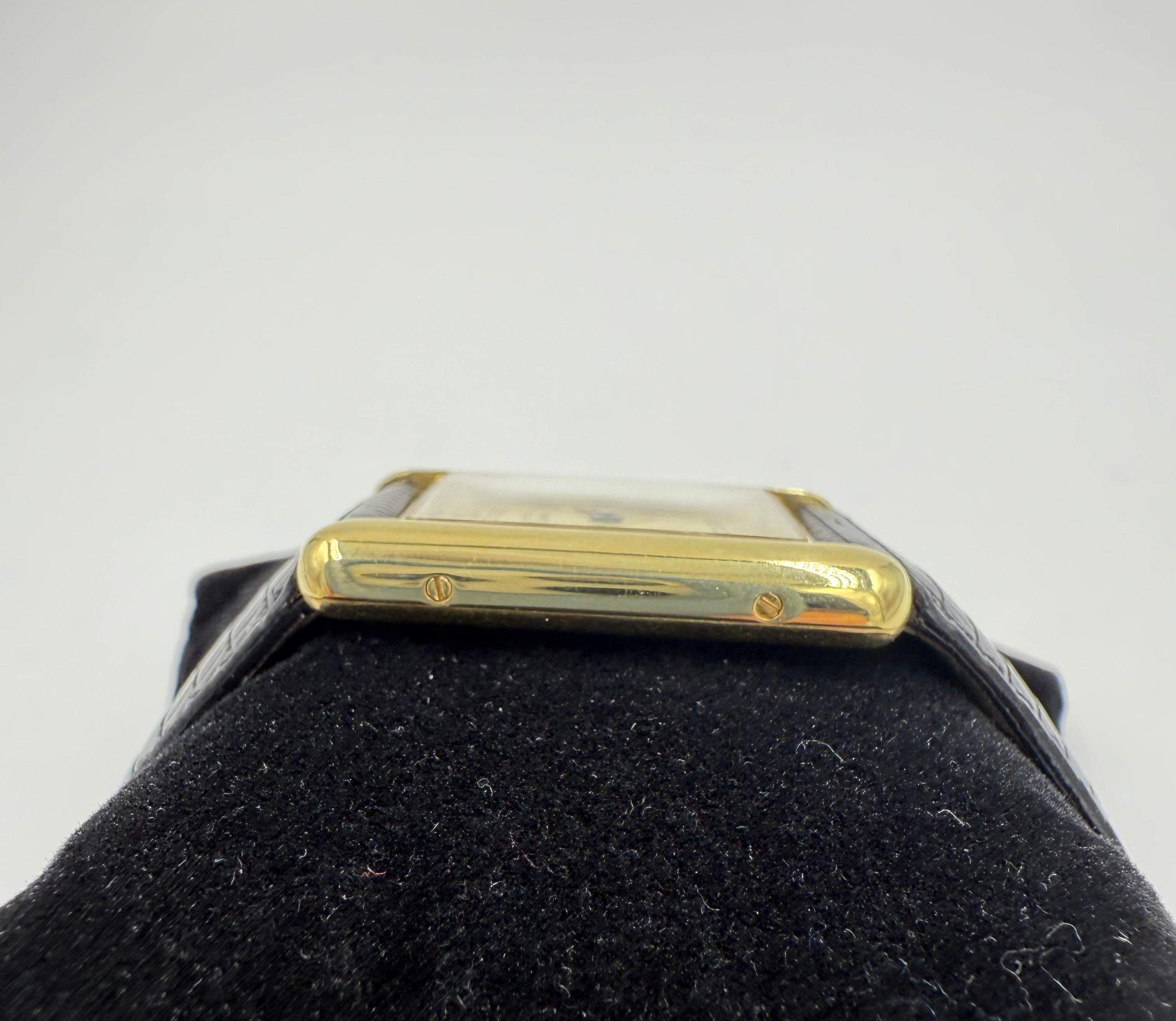 Must de Cartier Large Tank Vermeil Quartz Wristwatch Circa 1990 en vente 2