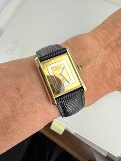 Must De Cartier Large Tank Vermeil TriColor Dial Wristwatch