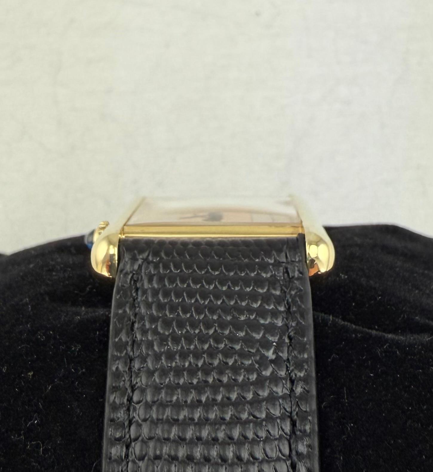 Must de Cartier Montre-bracelet Large Tank Vermeil TriColor Dial en vente 2