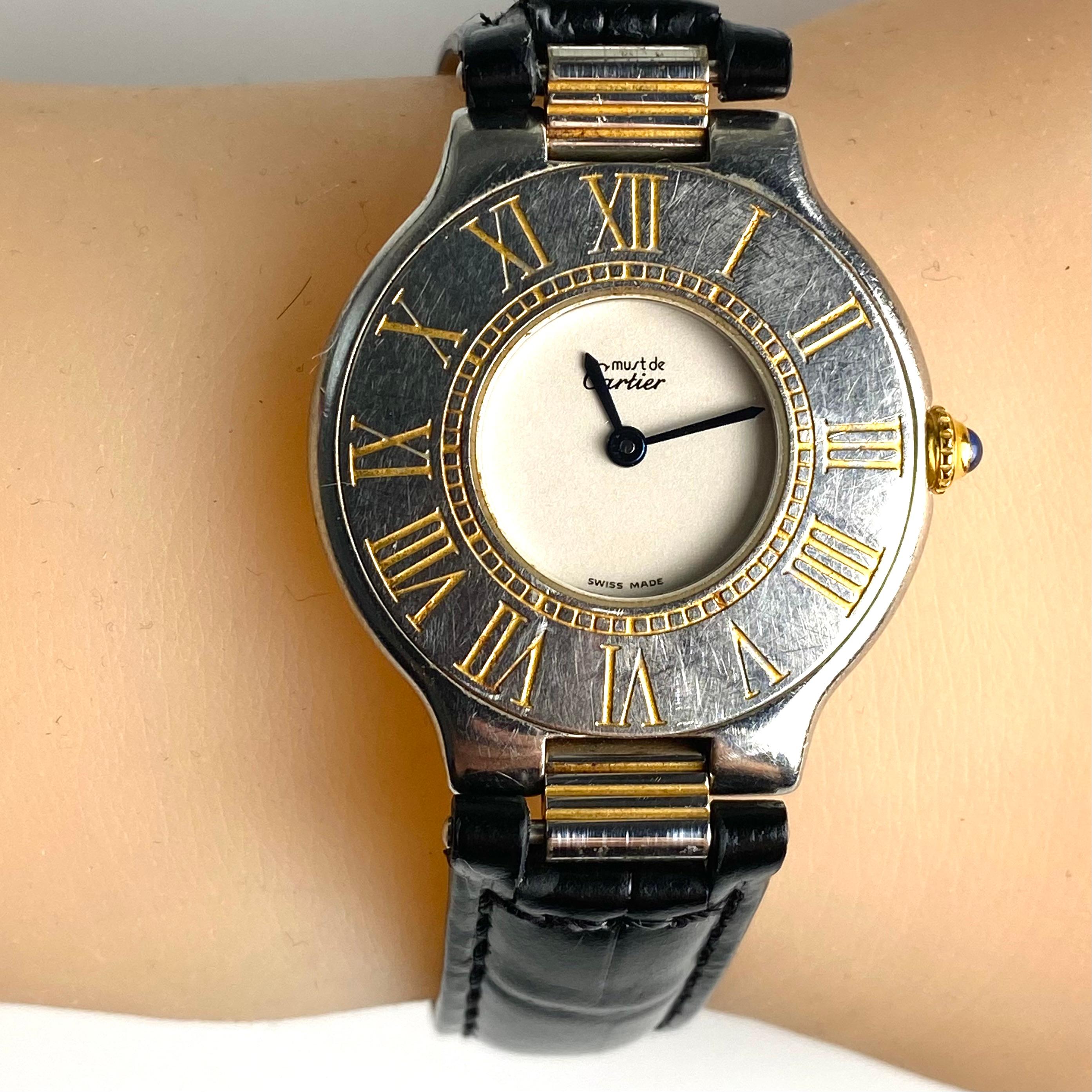 Must de Cartier Marques et Model Déposés 21 Quartz Watch W10050F4 For Sale 3