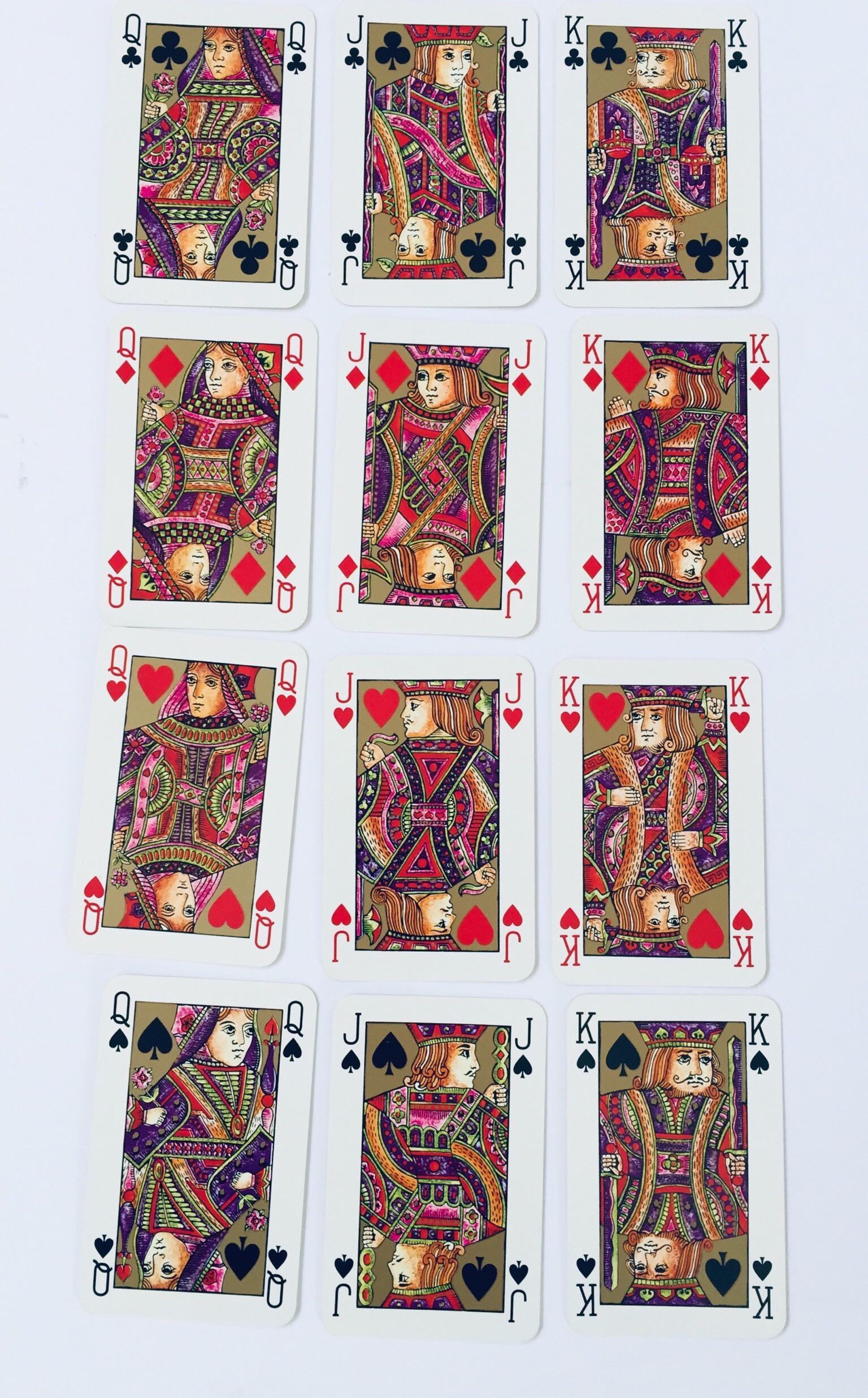 Mid-Century Modern Must de Cartier Paris Vintage Playing Poker or Bridge Cards in Red Box