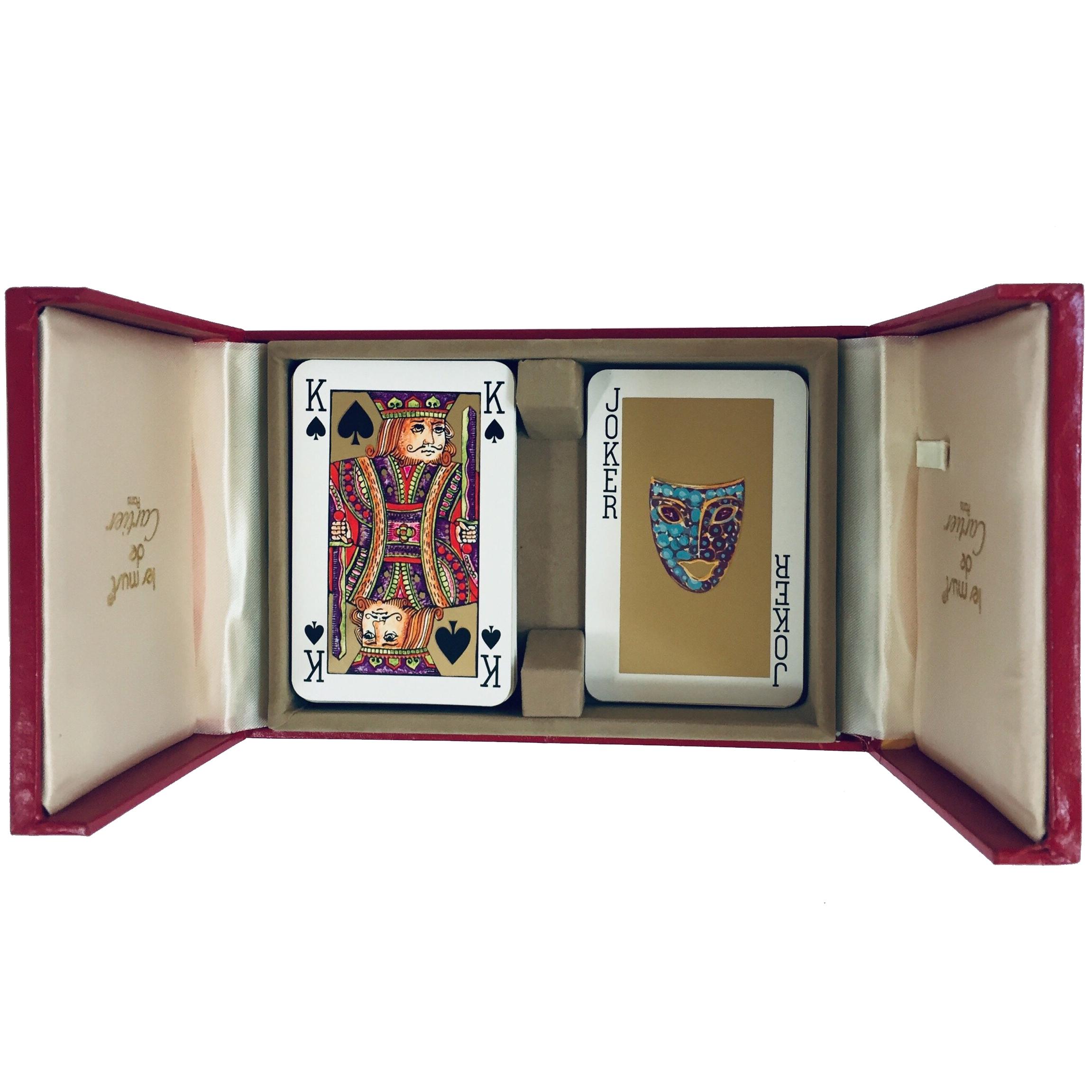 Must de Cartier Paris Vintage Playing Poker or Bridge Cards in Red Box
