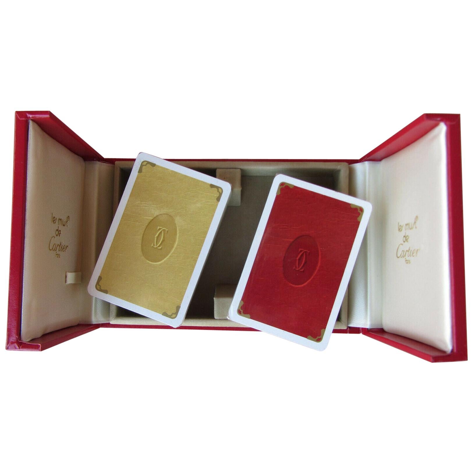 Must de Cartier Paris Vintage Playing Poker or Bridge Cards in Red Original Box