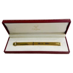 Must De Cartier Pen Vendome Trinity Ball Point 18k Gold Plated