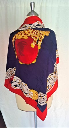 Must de Cartier Scarf in Silk with Motiv Panthere Royale
