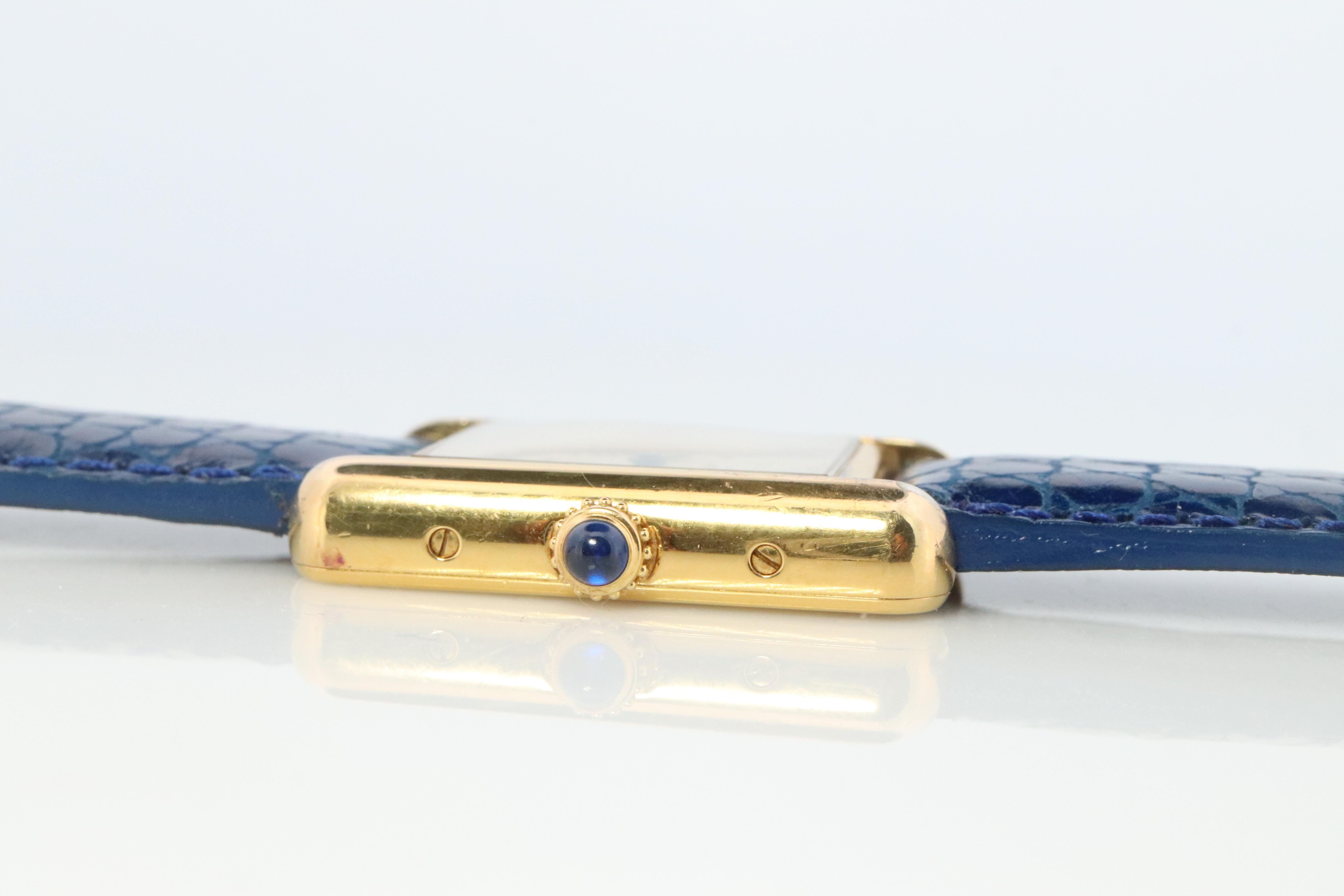 Must de Cartier Tank 2415 Watch. Vermeil ARGENT 925 Medium Tank 1