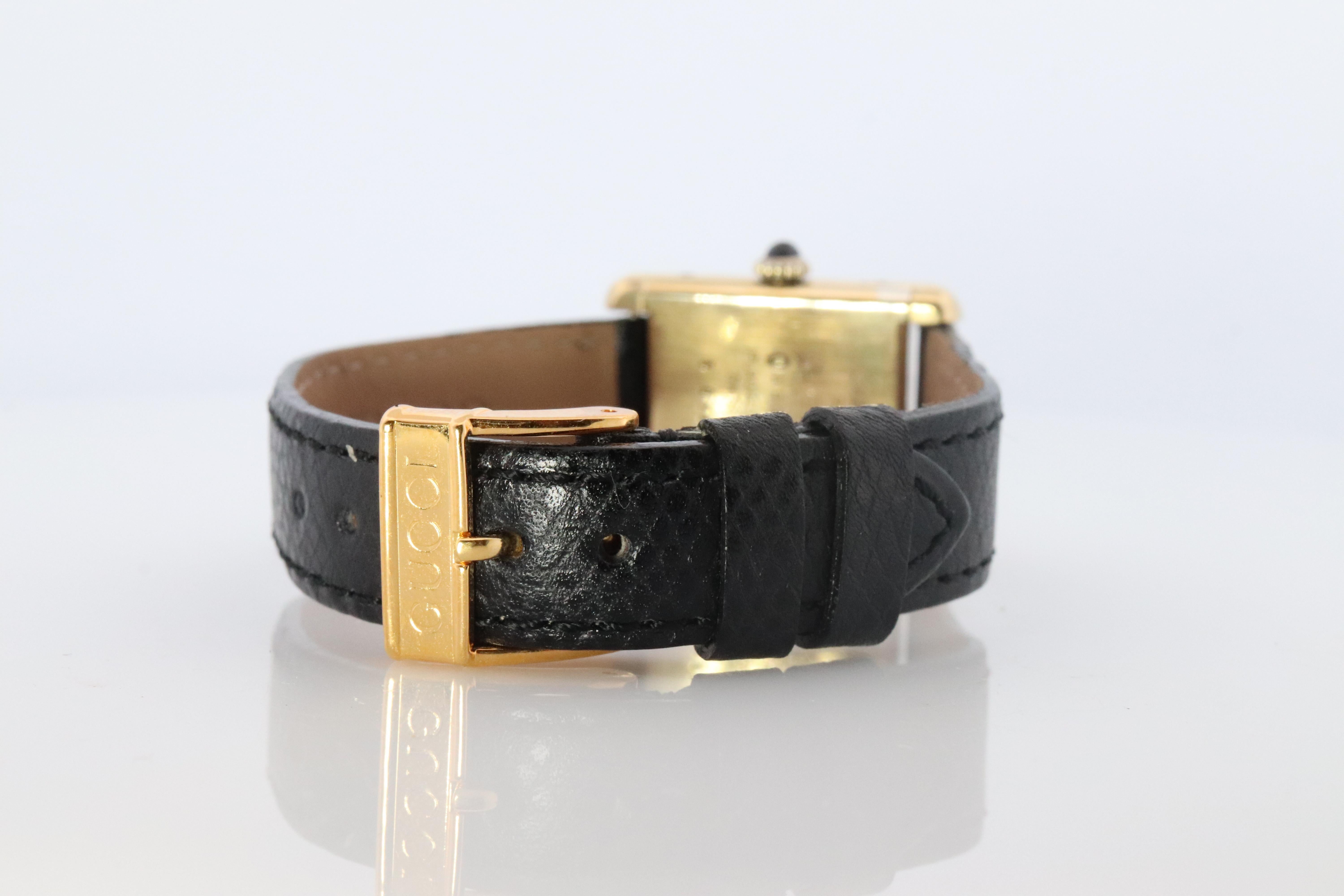 Must de Cartier Tank Black Mystery Dial. Black ARGENT 925 Small Windup Watch For Sale 4