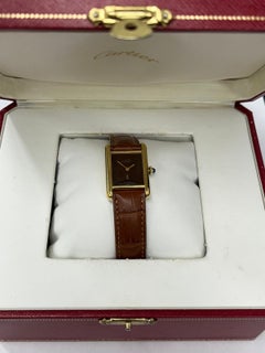Must de Cartier Tank Gents 70s Manual Wind "Tortoise/Wood" Vermeil