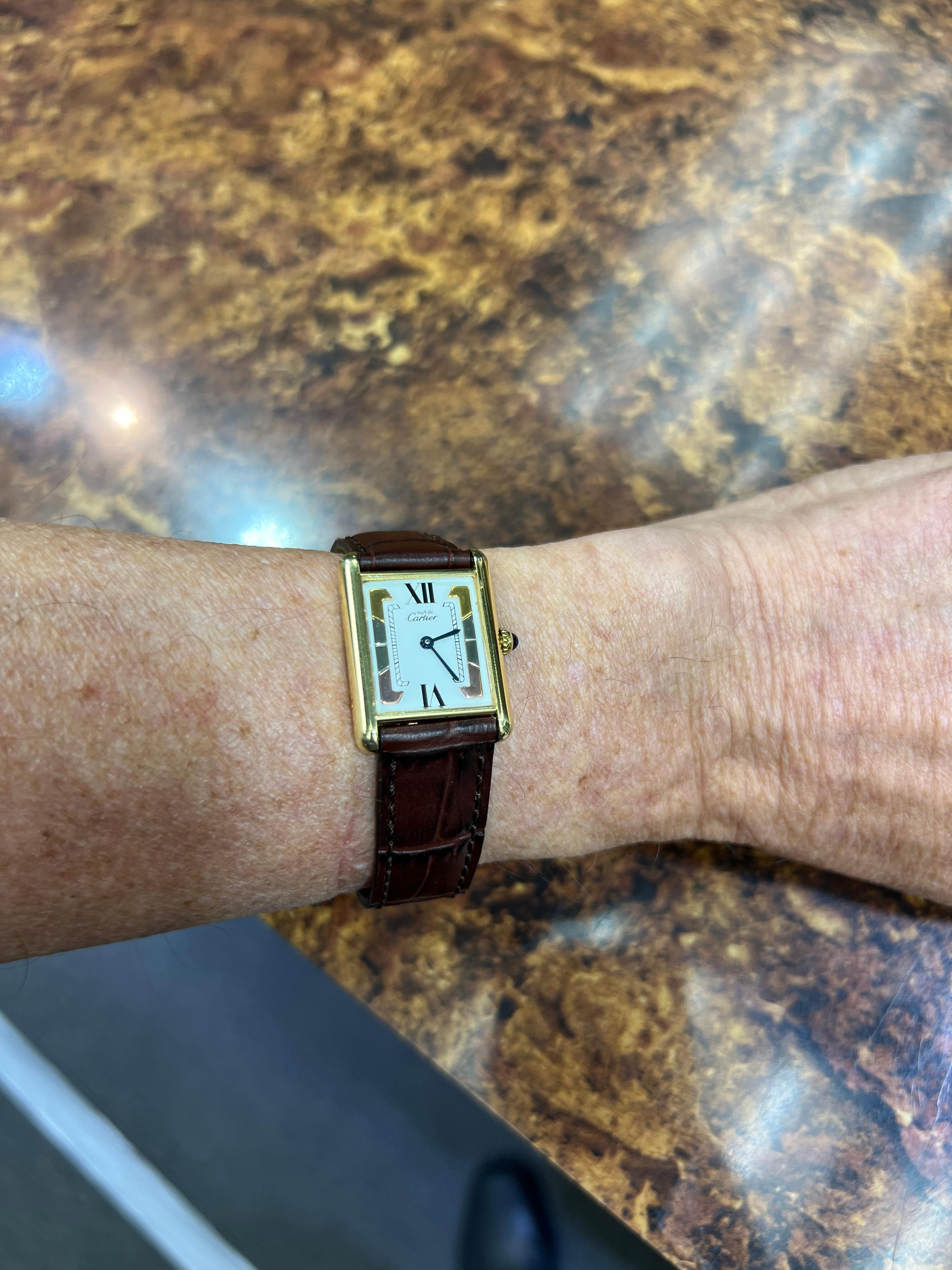 Must De Cartier Tank Quartz Wristwatch In Good Condition In Los Angeles, CA