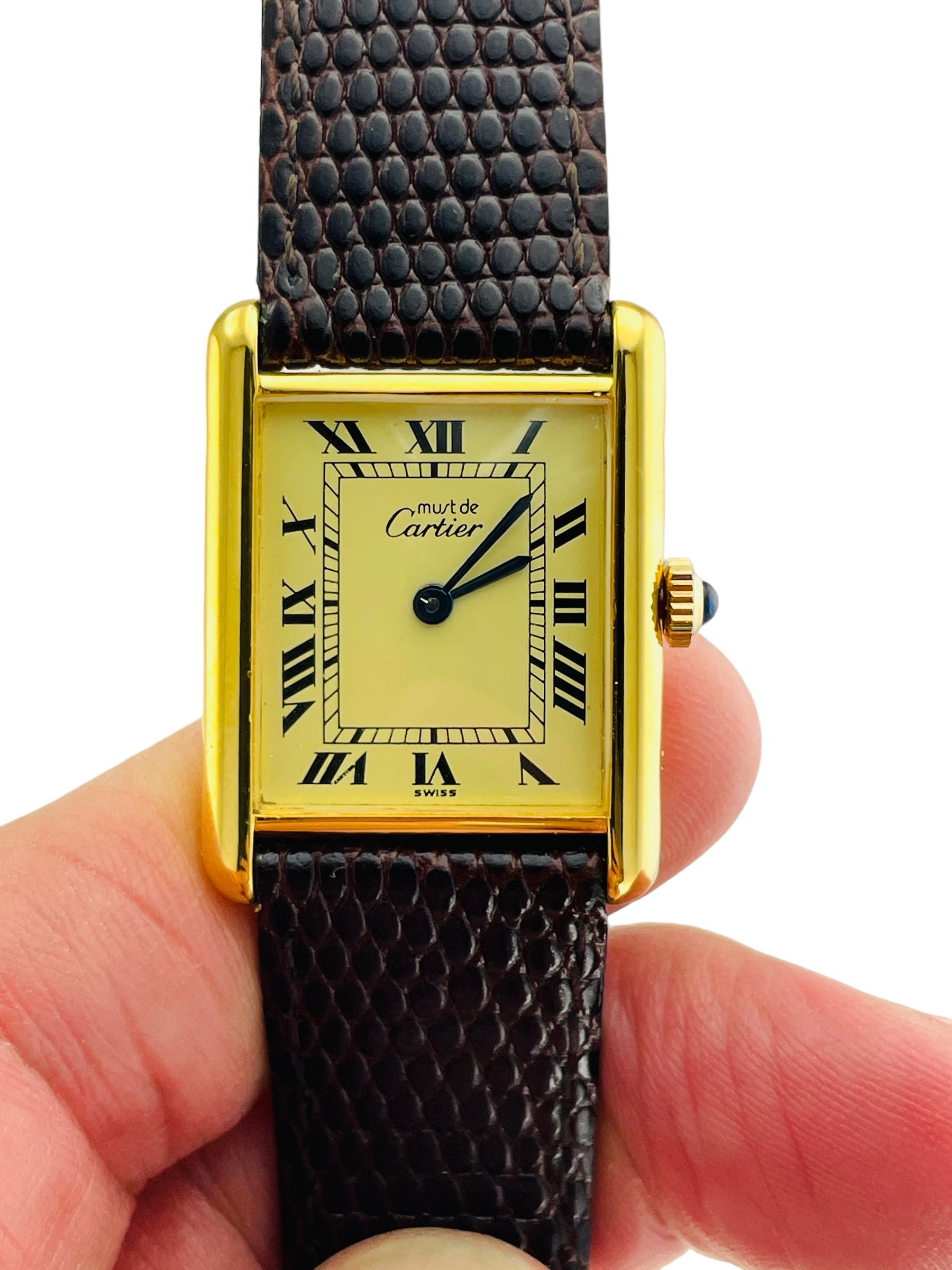 Must De Cartier Tank-Quarz-Armbanduhr (Zeitgenössisch)