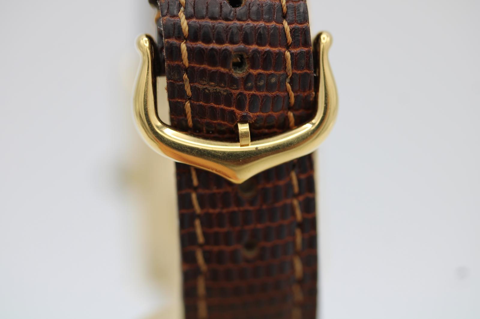 Must de Cartier Tank Vermeil (Esfera Limón)  Viento manual  Correa y hebilla originales en venta 4