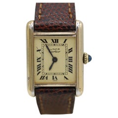 Must de Cartier Tank Vermeil (Lemon Dial  Manual Wind  Original Strap & Buckle