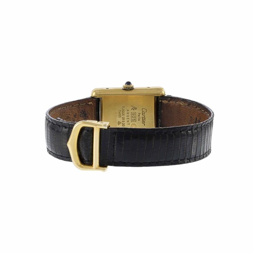 Retro Must De Cartier Tank Vermeil Manual Wind with Deployant Buckle