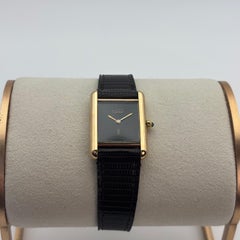 Must de Cartier Tank Vermeil with Minimalist Onyx-Black Dial