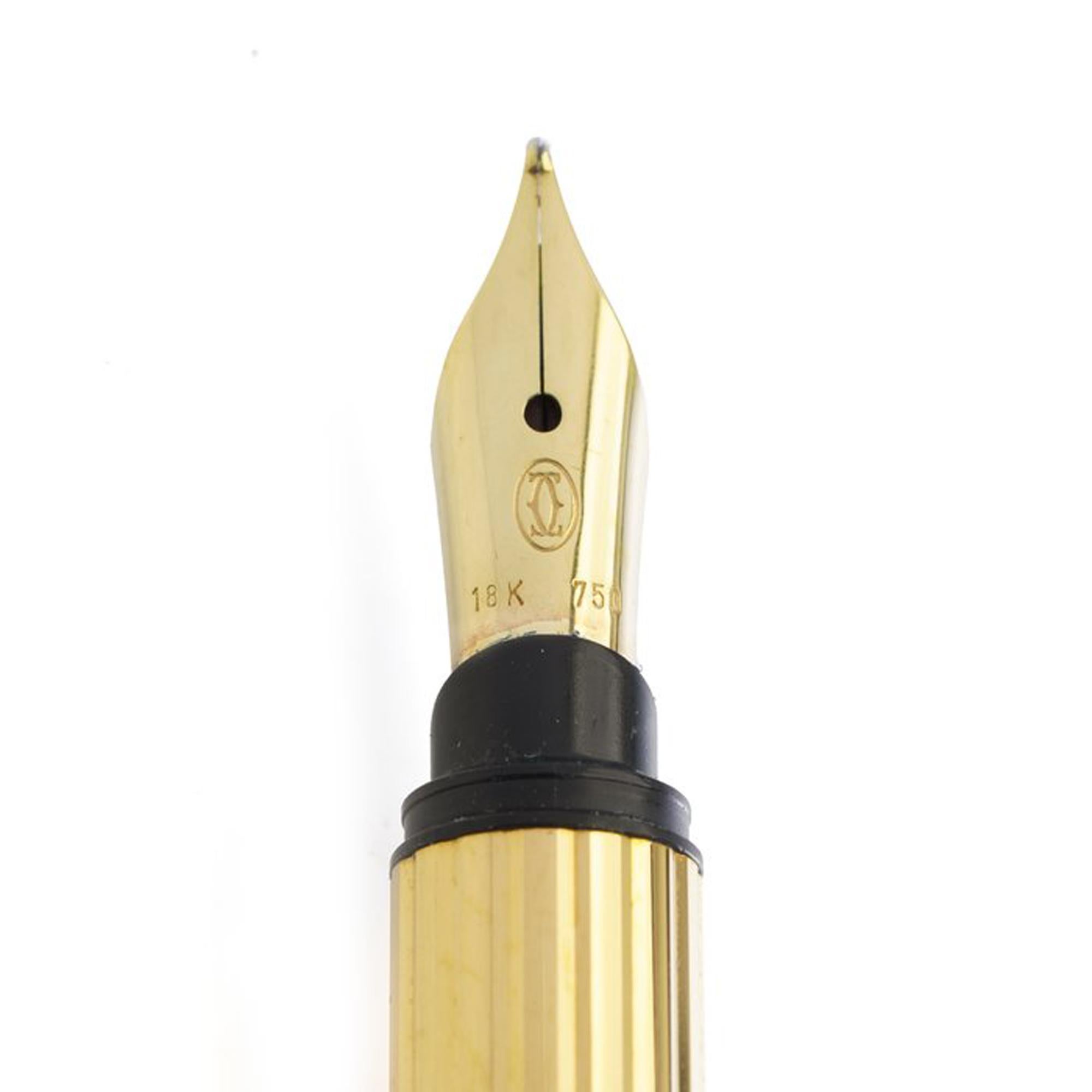 Must de Cartier Trinity 18kt Gold Nib-Brunnenstift, 1980er Jahre für Damen oder Herren im Angebot