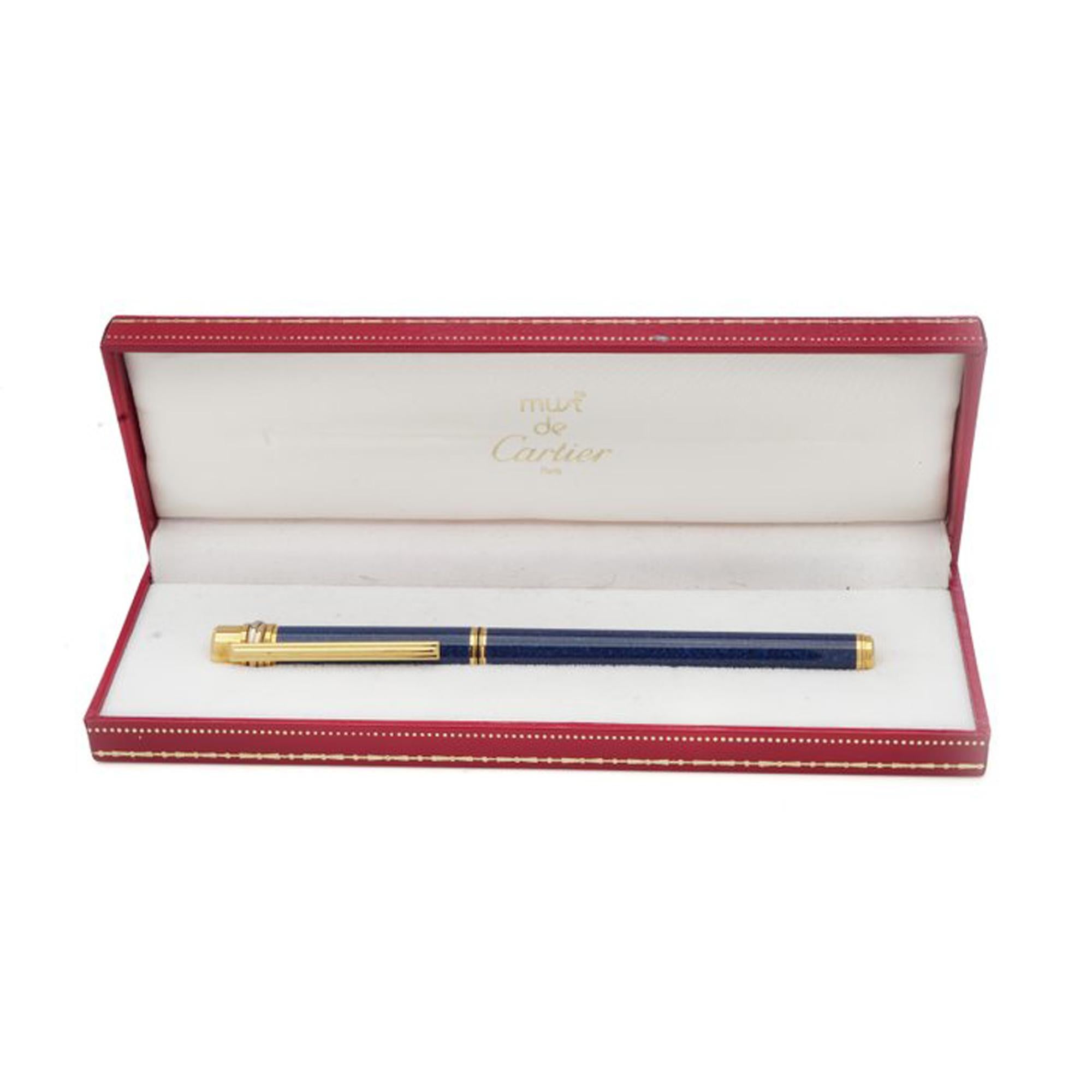 Must de Cartier Trinity 18kt Gold Nib-Brunnenstift, 1980er Jahre im Angebot 1