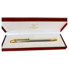 Must de Cartier “Trinity Vendôme” Ballpoint Pen, Gold & Silver France 1980s