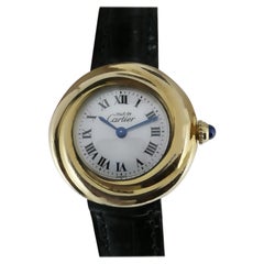Must de Cartier Trinity Vermeil Ref 2735 Silber vergoldete 28mm Quarz Damenuhr.