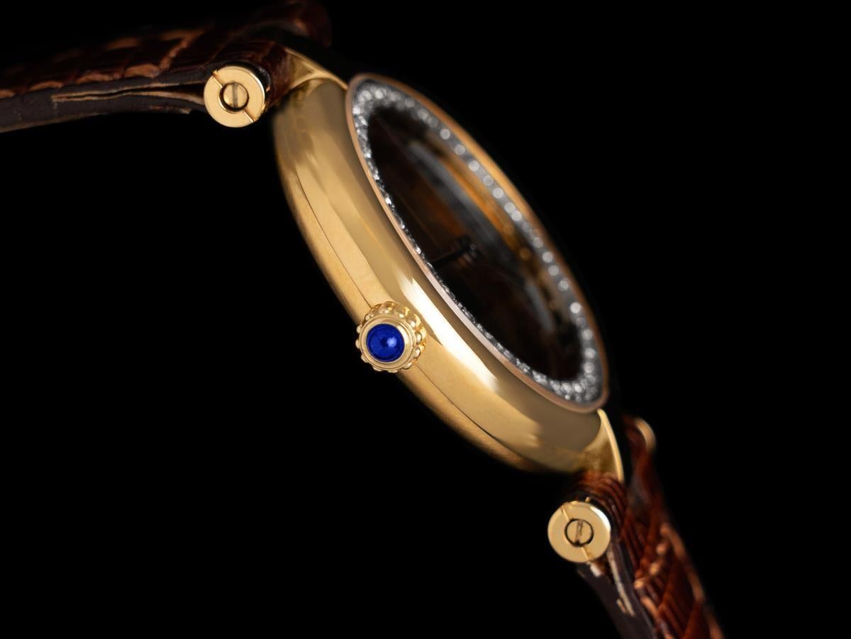 Must de Cartier Montre VENDOME pour dames en vermeil 18K or sur argent avec diamants Pour femmes en vente