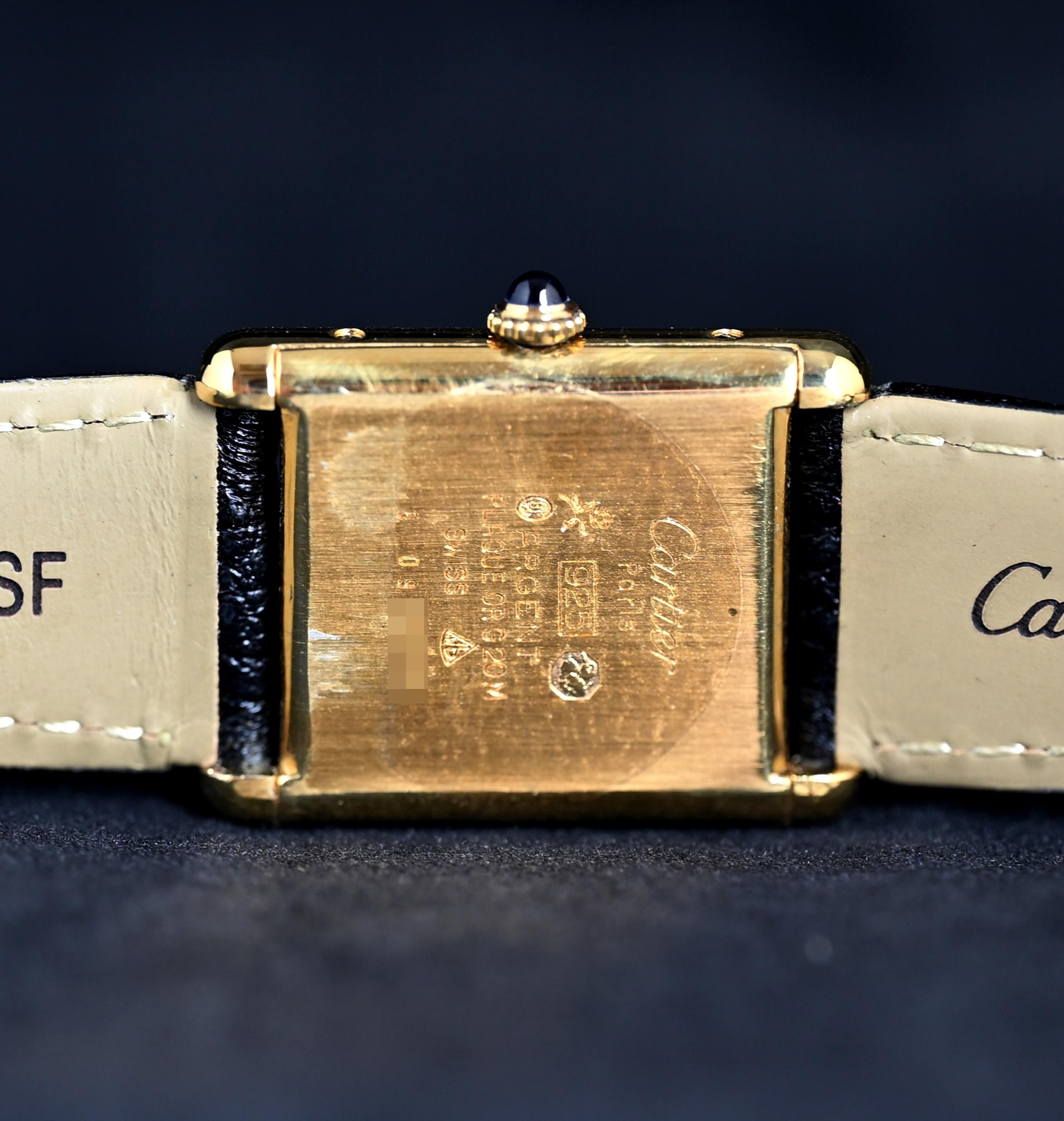 Must De Cartier Vermeil Vergoldetes Silber Cremefarbenes Zifferblatt mit Handaufzug, 1990er Jahre 1