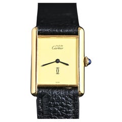 Must De Cartier Vermeil Vergoldetes Silber Cremefarbenes Zifferblatt mit Handaufzug, 1990er Jahre
