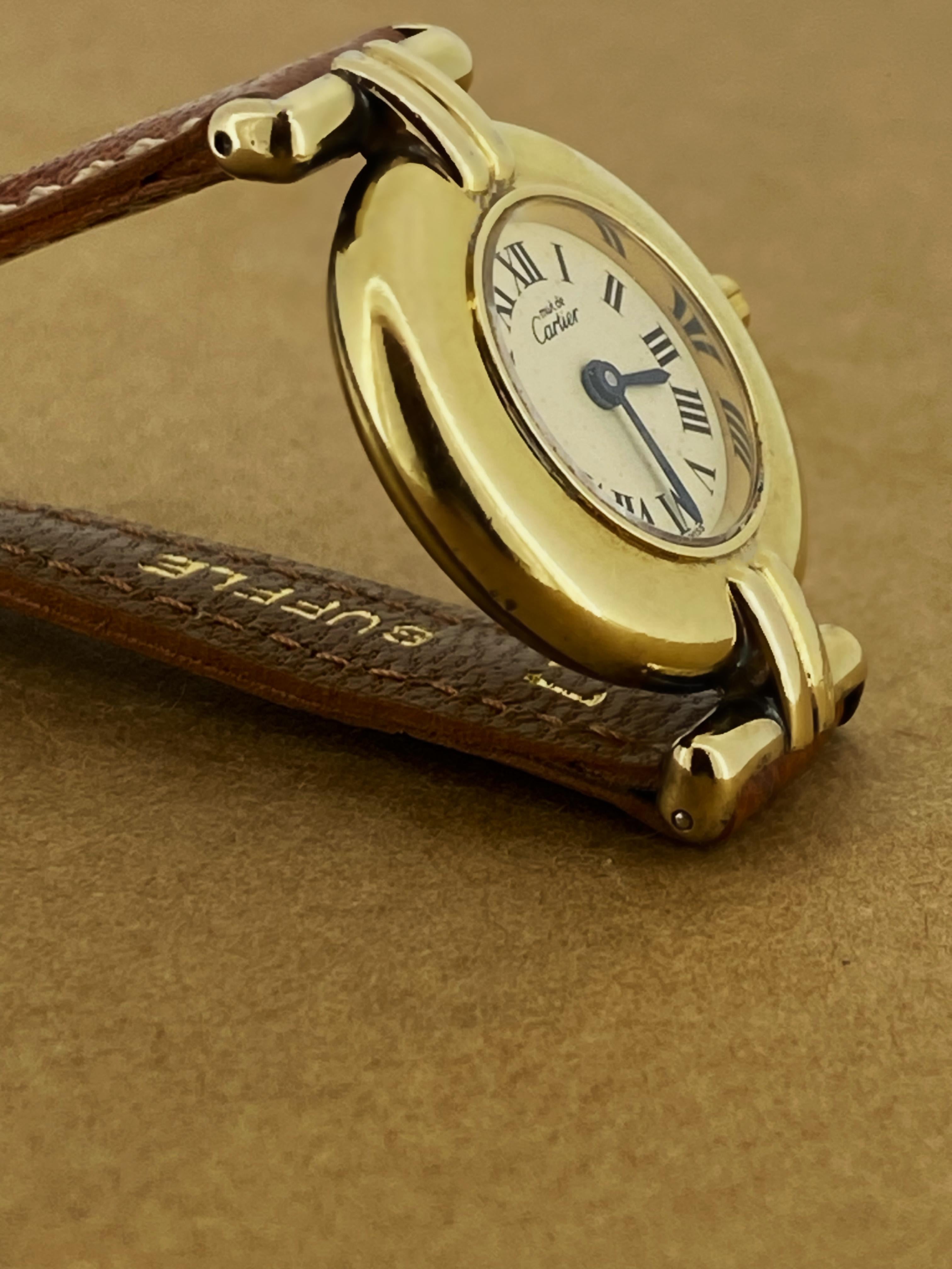 Must de Cartier Vermeil Paris 18K vergoldet (Silber vergoldet) Quarz-Damenuhr 1