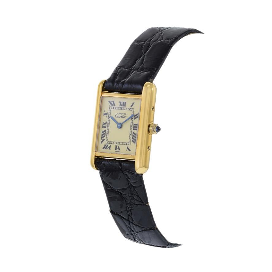 Retro Must de Cartier Vermeil Quartz Tank Watch Reference 3 66001