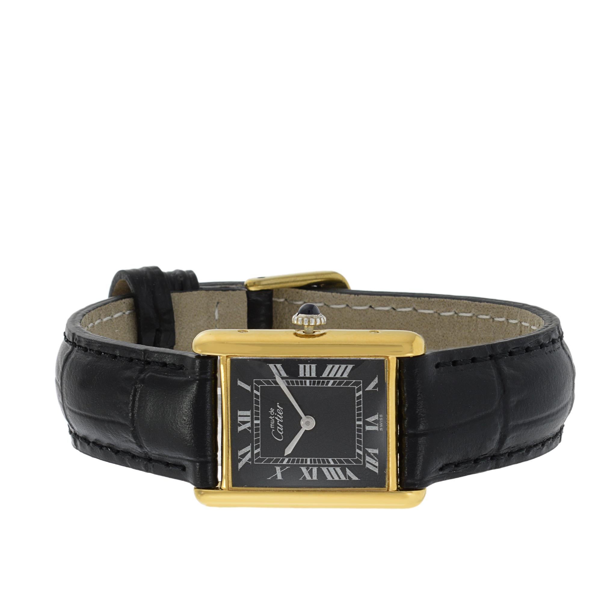 Women's or Men's Must de Cartier Vermeil Tank Watch Manual Wind For Sale
