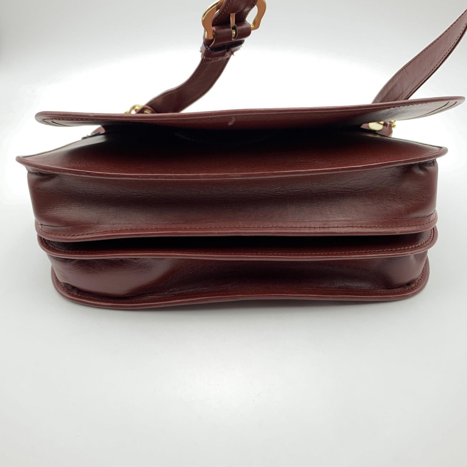 Must de Cartier Vintage Burgundy Leather Flap Shoulder Bag 1