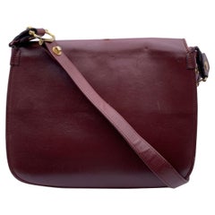Must de Cartier Vintage Burgundy Leather Flap Shoulder Bag