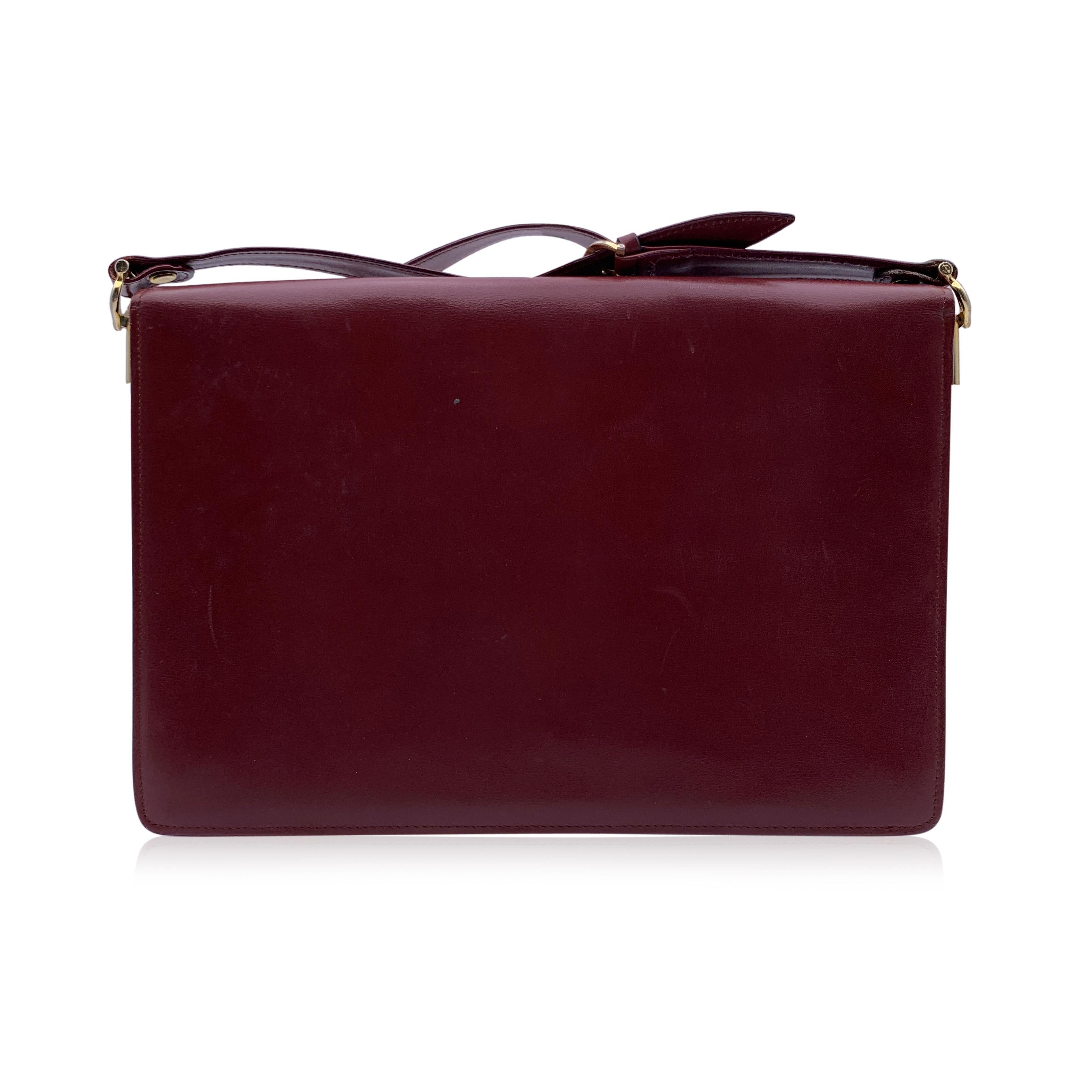 Women's Must de Cartier Vintage Burgundy Leather Shoulder Flap Bag