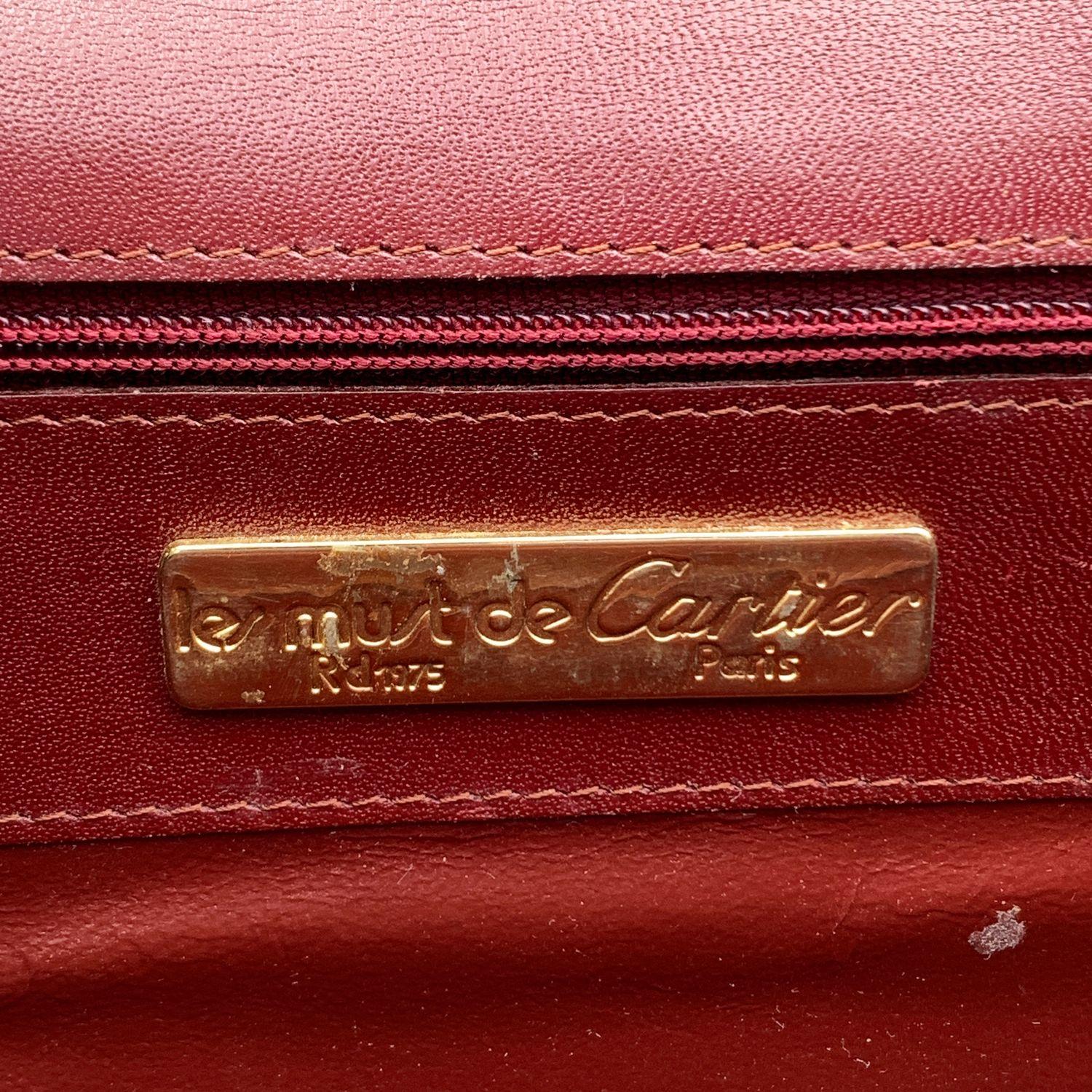 Must de Cartier Vintage Burgundy Leather Shoulder Flap Bag 1