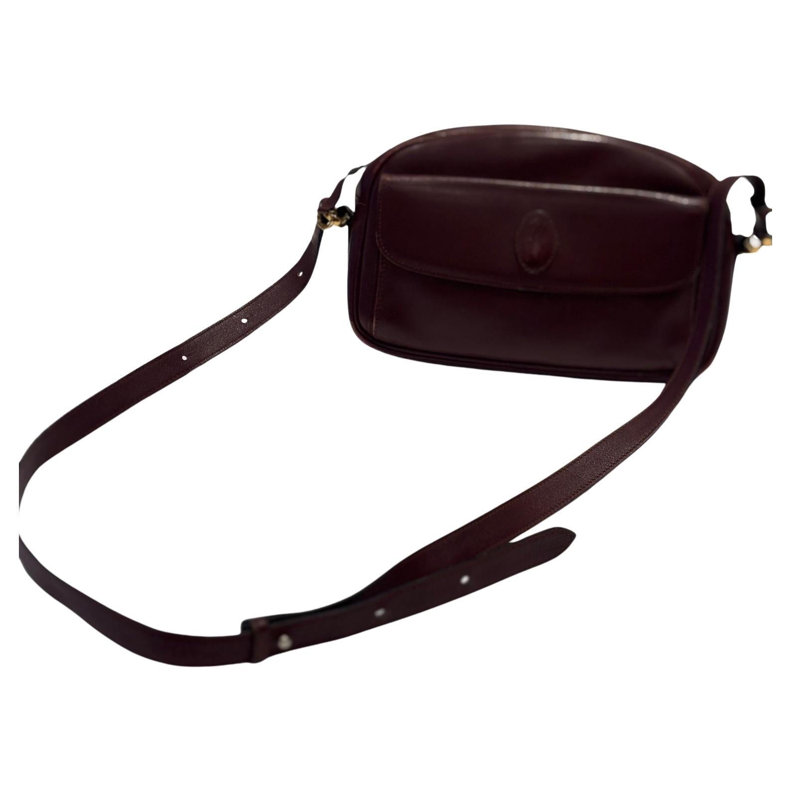 Must de Cartier Vintage Leather Crossbody in Bordeaux For Sale