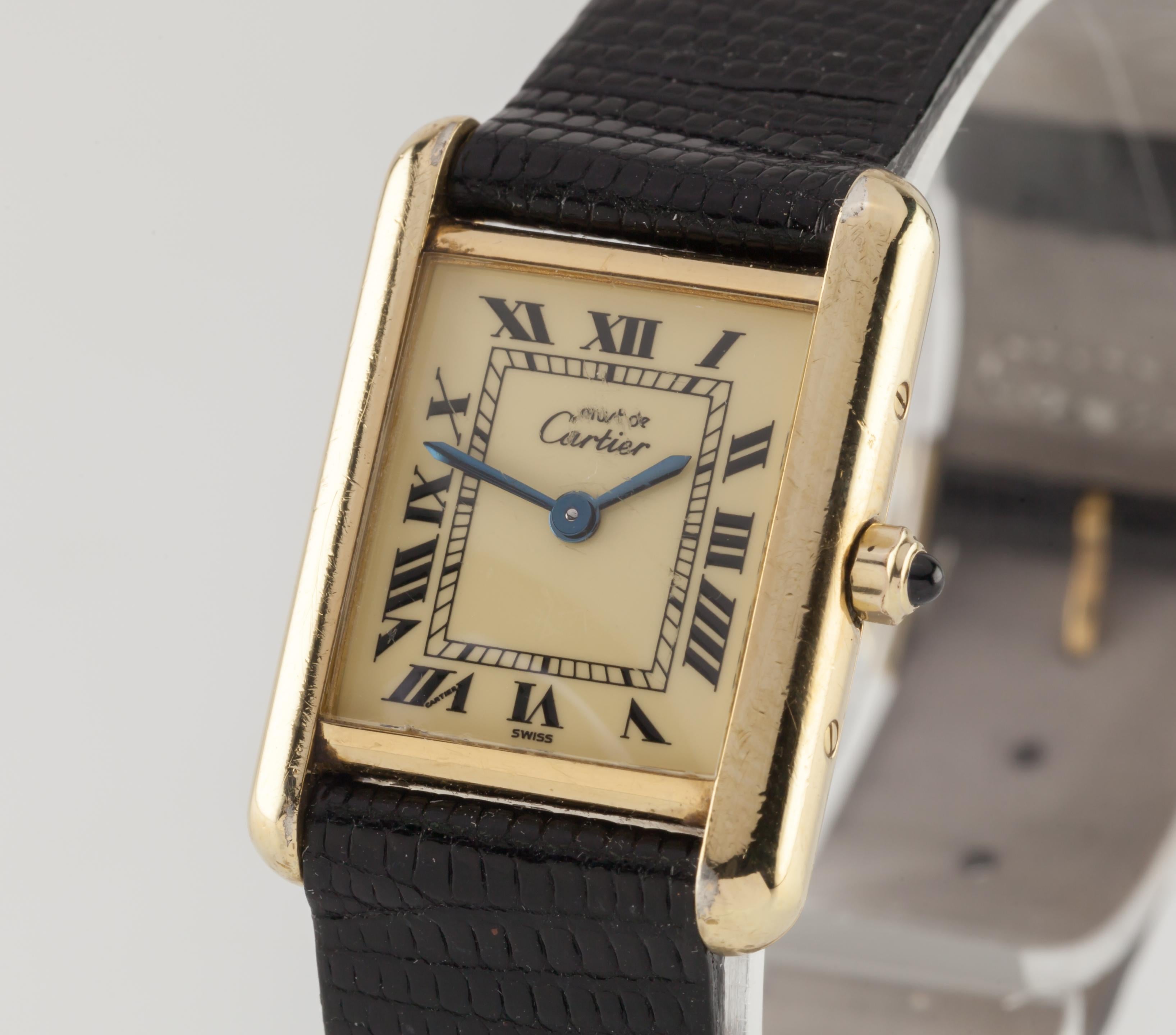 cartier tank lemon dial