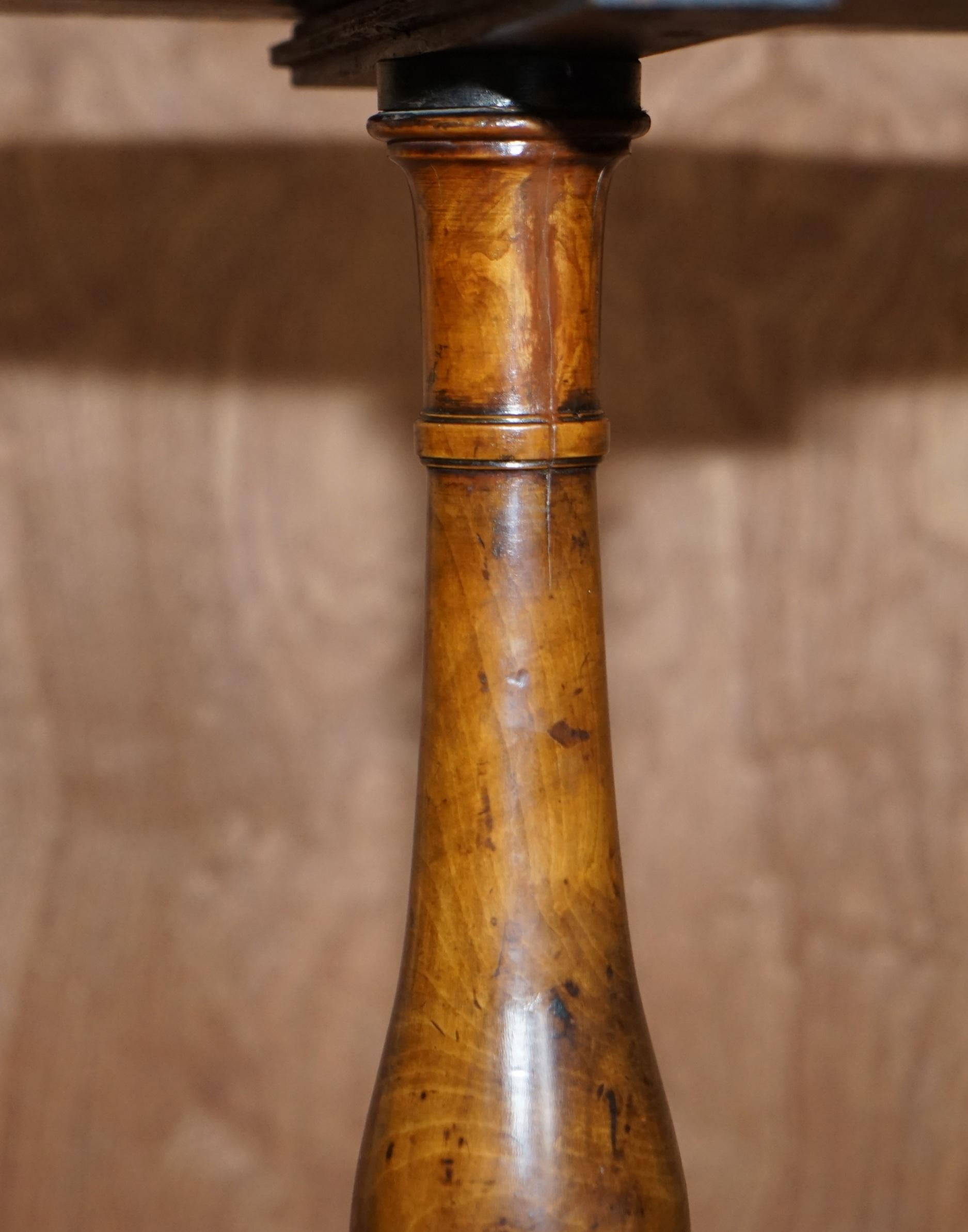 Must See Fine Super Rare Original Victorian Pollard Oak Side End Lamp Wine Table For Sale 4