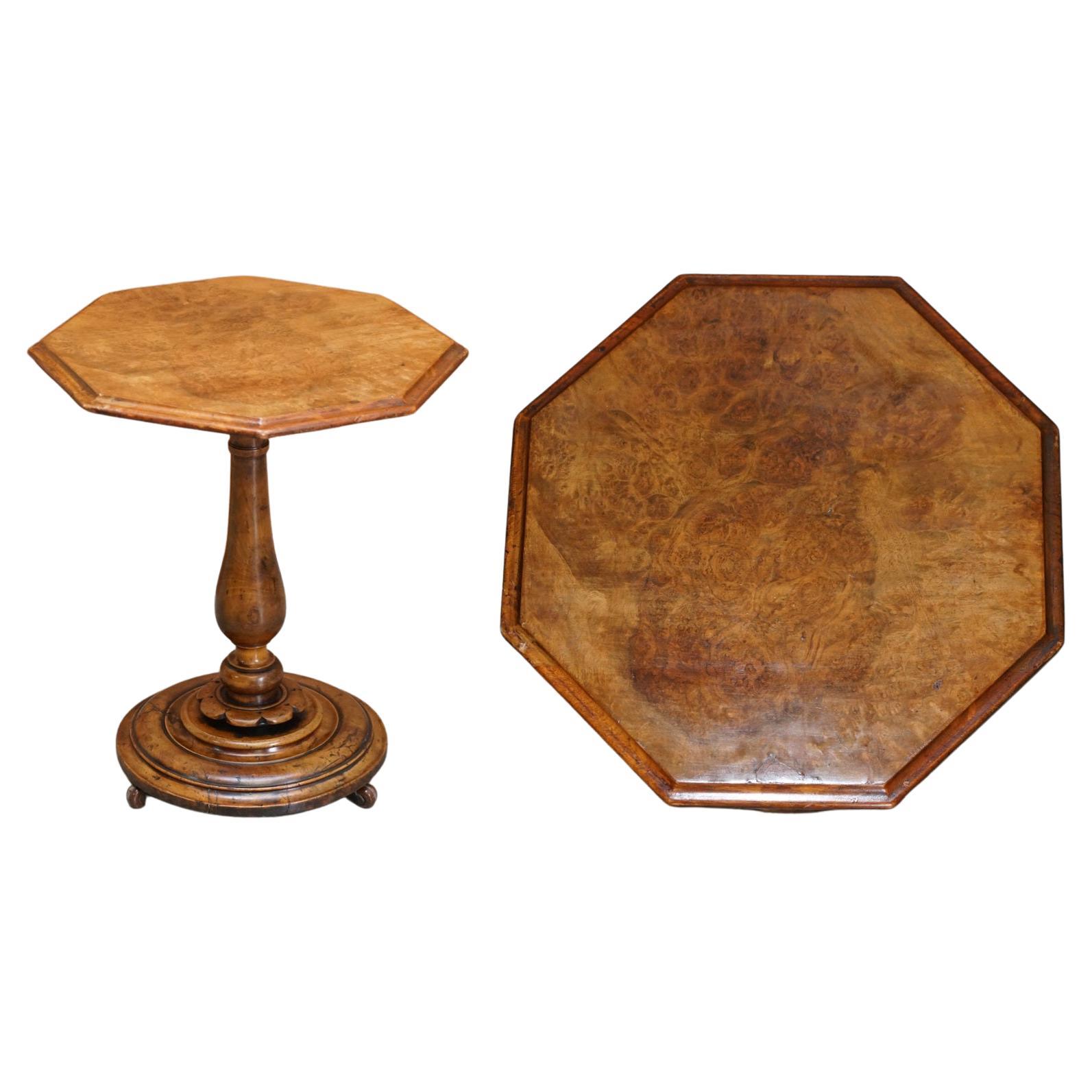 Must See Fine Super Rare Original Victorian Pollard Oak Side End Lamp Wine Table For Sale