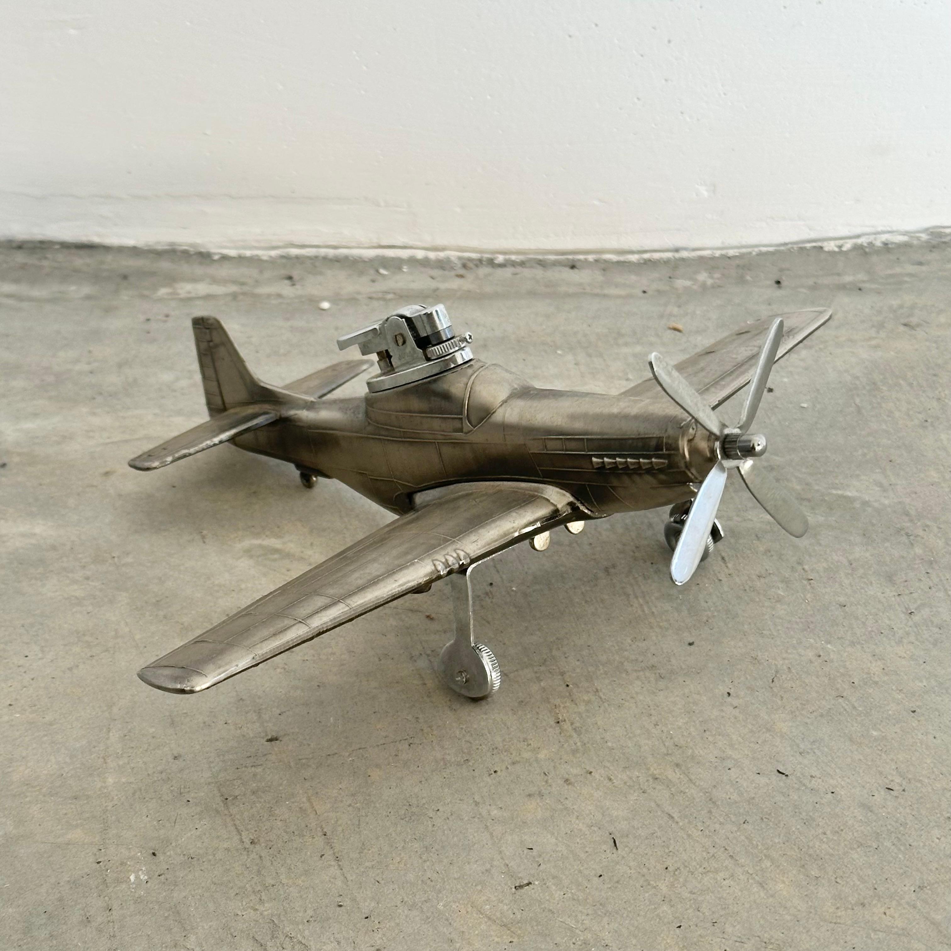 Metal Mustang Airplane Lighter, 1980s Japan