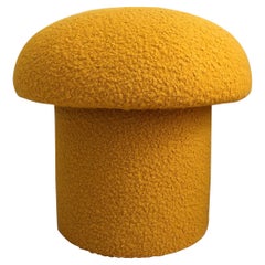 Mustard Boucle Mushroom Ottoman