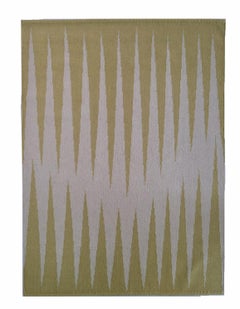 Rug 31st October - Dhurrie Modern Geometric Yellow & Beige Wool Handloom Carpet