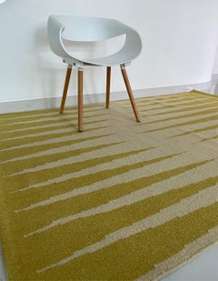 Rug 31st October - Dhurrie Modern Geometric Yellow & Beige Wool Handloom Carpet
