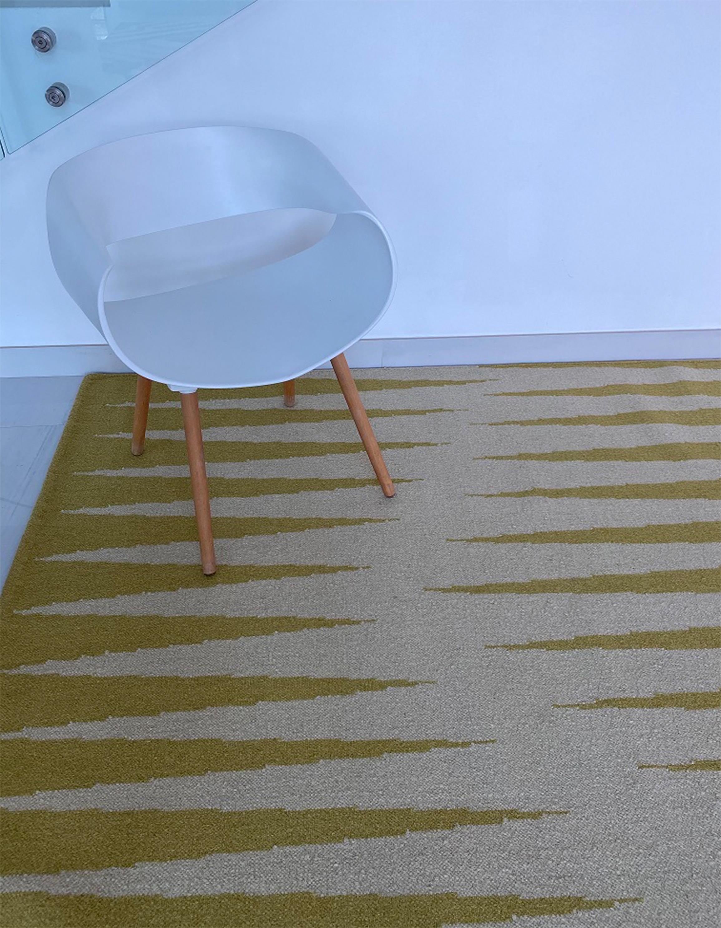 Modern Mustard colour Dhurrie Wool Rug by Cecilia Setterdahl for Carpets CC  For Sale