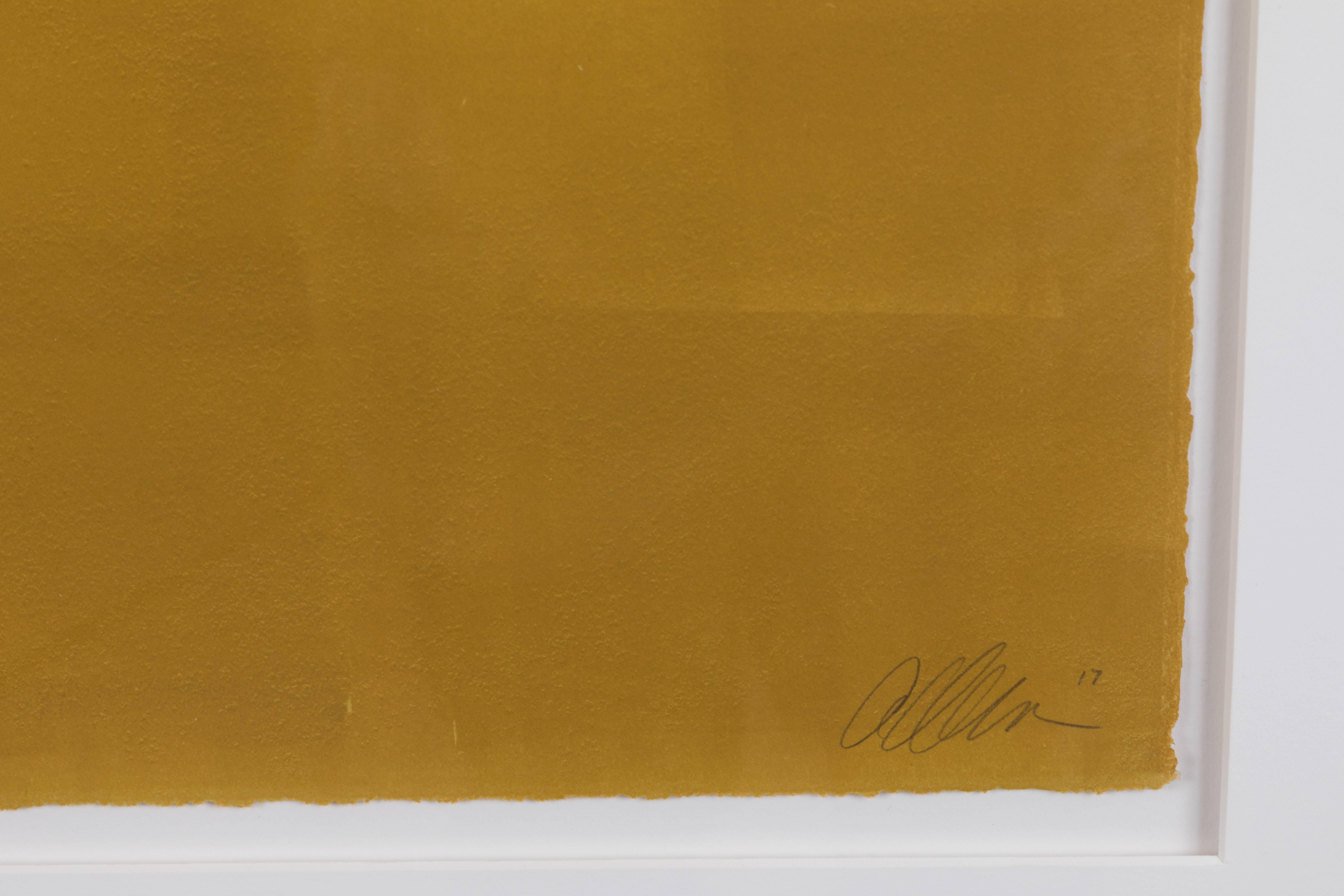 Mustard Gradient monoprint #19 by Anna Ullman.