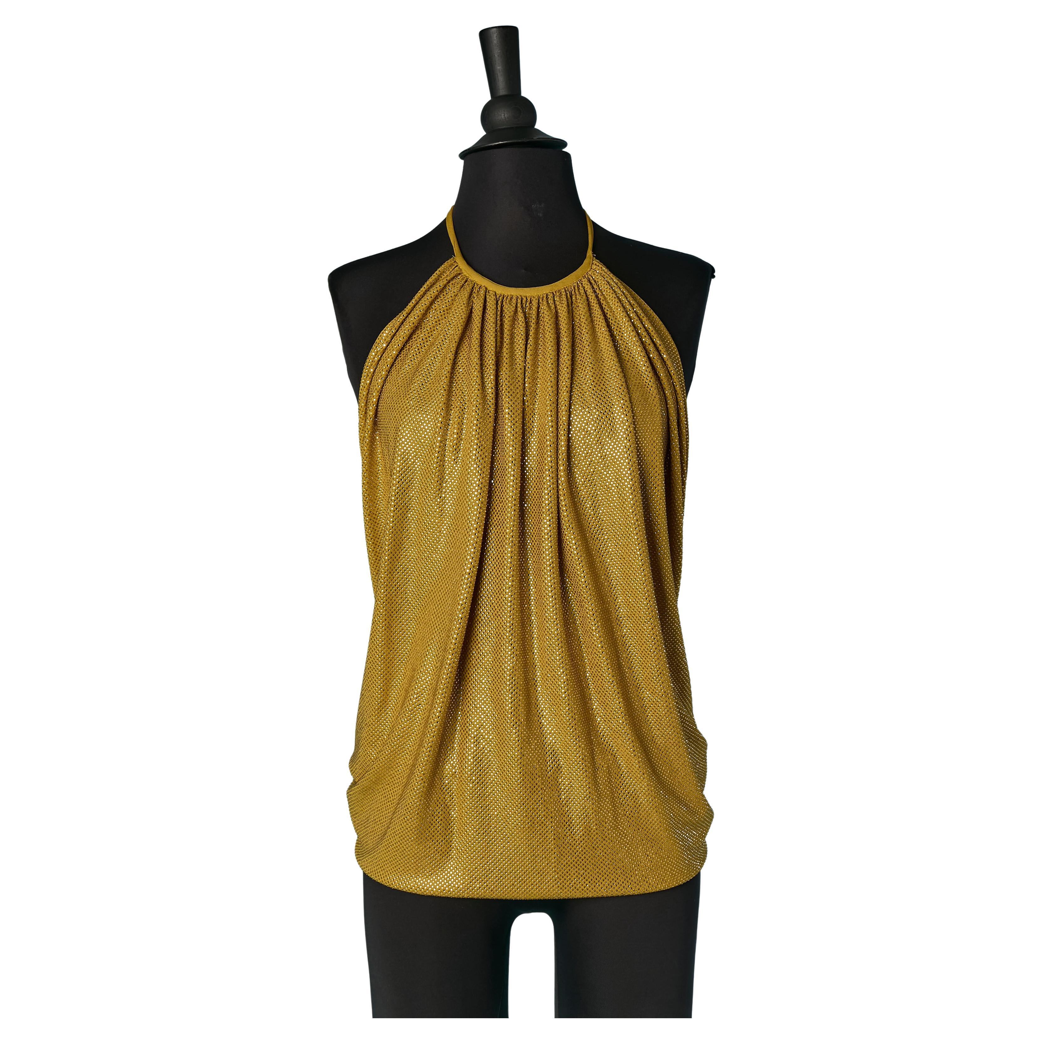 Top drapé dos nu vert moutarde ALEXANDRE VAUTHIER