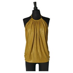 Senfgrünes rückenfreies drapiertes Oberteil ALEXANDRE VAUTHIER